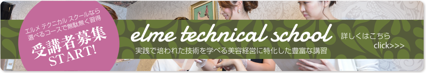 エルメ テクニカルスクール　エステサロン経営スクール、セミナー 受講者募集 elme technical school